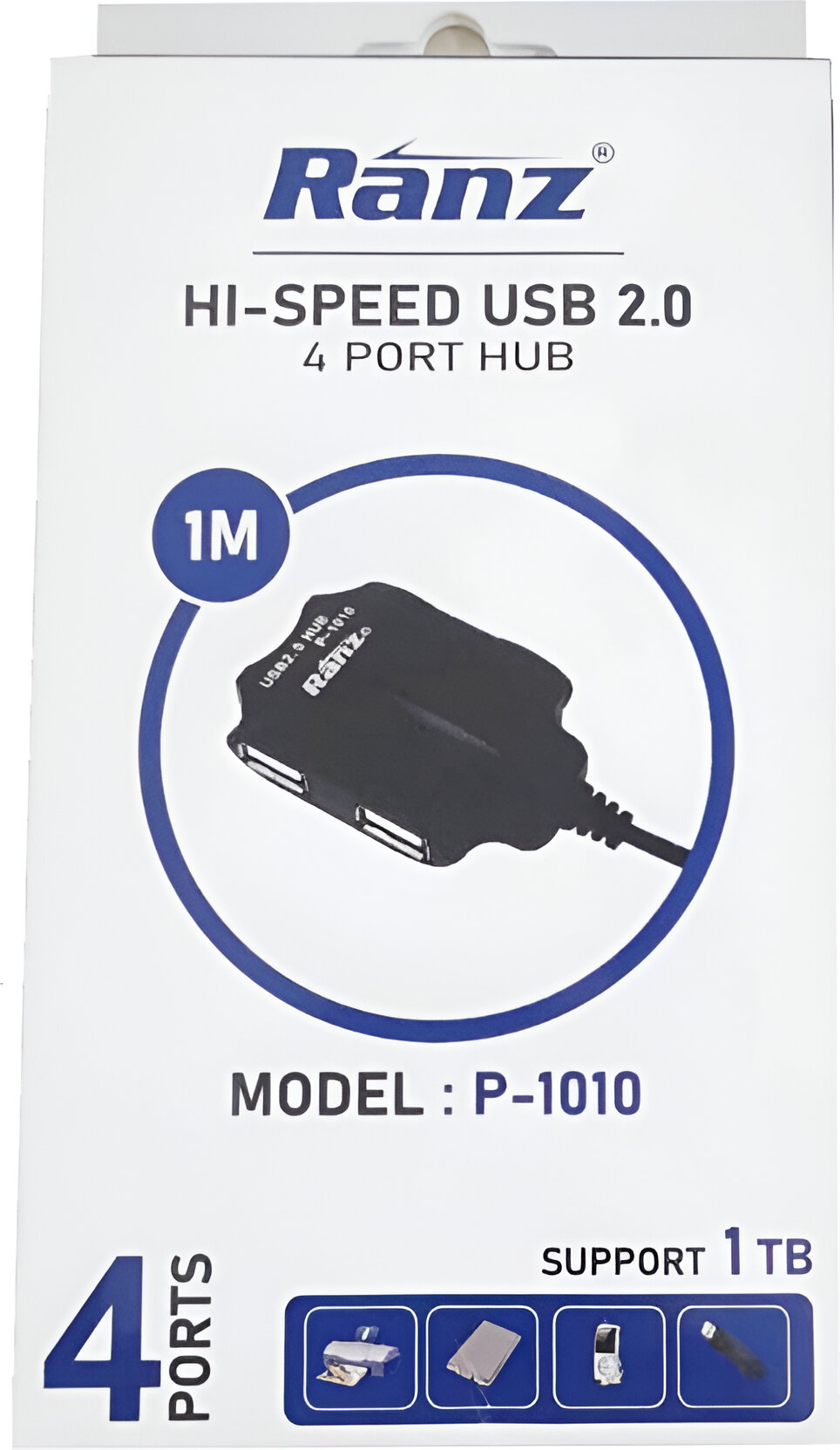 Ranz USB Hub 4 Port 2.0 (Support 1 TB)